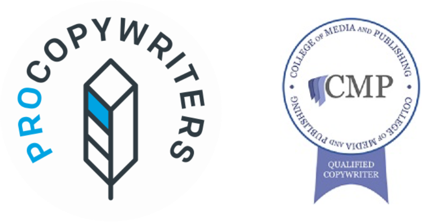 Pro Copywriters and College of Media and Publishing badges